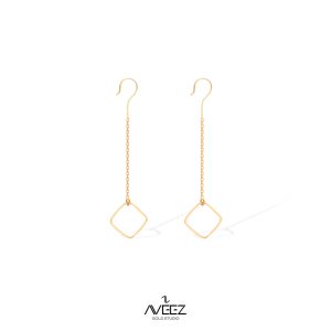 گوشواره زنجیری میل مربع